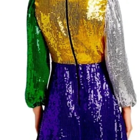 Alice + Olivia Multicolor Sequin Mini Dress - Picture 2 of 11